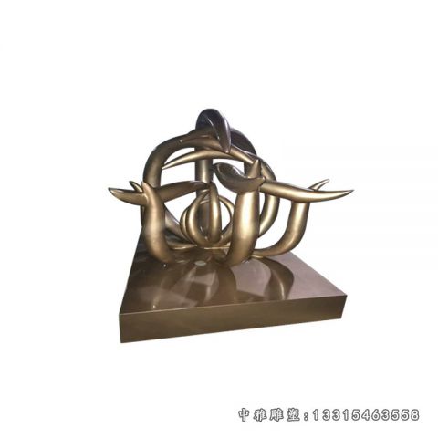 海豚铜雕城市动物雕塑