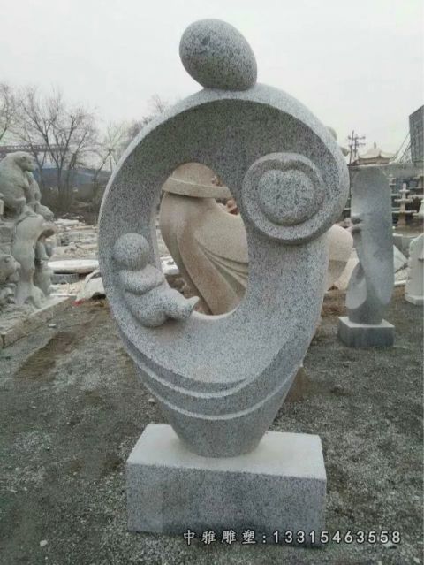 大理石母爱抽象雕塑